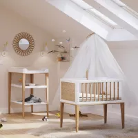 Berceau Bois et Cannage Rotin Nami - Blanc