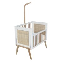 Berceau Cododo cèdre et rotin Marélia - Blanc
