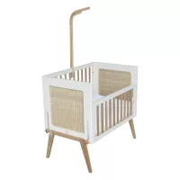 Berceau Cododo cèdre et rotin Marélia - Blanc