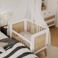 Berceau Cododo cèdre et rotin Marélia - Blanc