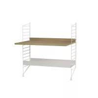 Bureau mural évolutif 80 x 85 cm - Chêne/Blanc