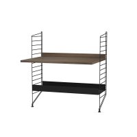 Bureau mural évolutif 80 x 85 cm - Noyer/Noir