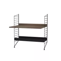 Bureau mural évolutif 80 x 85 cm - Noyer/Noir