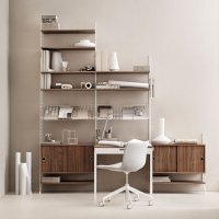 Bureau mural évolutif 80 x 85 cm - Noyer/Noir