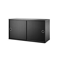 Caisson 2 portes coulissantes 78 cm - Noir
