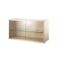 Caisson 2 portes vitrées coulissantes - Frêne