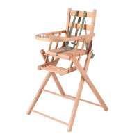 Chaise haute extra pliante Sarah - Hêtre vernis