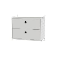 Chevet mural 2 tiroirs - Blanc