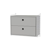 Chevet mural 2 tiroirs - Gris