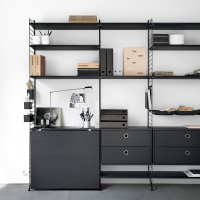 Chevet mural 2 tiroirs - Noir