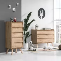 Chiffonnier 5 tiroirs Vintage - Chêne