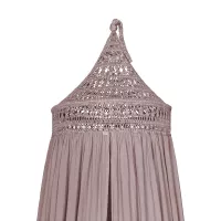 Ciel de lit Tara Crochet et coton bio - Vieux rose