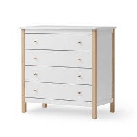 Commode 4 tiroirs Wood Original - Blanc / Chêne