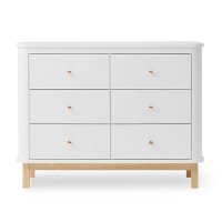 Commode 6 tiroirs Wood - Chêne / Blanc