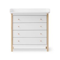 Commode et plan à langer - Blanc / Chêne