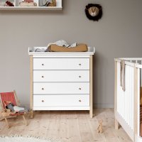 Commode et plan à langer - Blanc / Chêne