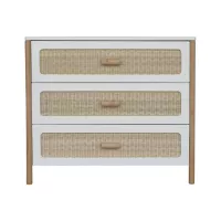 Commode cèdre et rotin Océania - Blanc