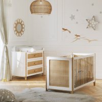 Commode cèdre et rotin Océania - Blanc