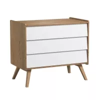 Commode 3 tiroirs à langer Vintage - Chêne/Blanc