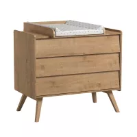 Commode 3 tiroirs à langer Vintage - Chêne