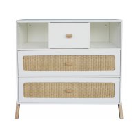 Commode cèdre et rotin Marélia - Blanc