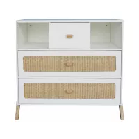 Commode cèdre et rotin Marélia - Blanc