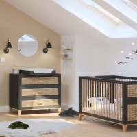 Commode en Bois et Cannage Rotin Nami - Noir