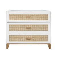 Commode en Bois et Cannage Rotin Nami - Blanc