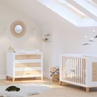 Commode en Bois et Cannage Rotin Nami - Blanc