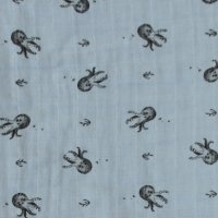 Drap housse Olivia Poulpe - Bleu gris