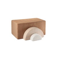 Trio de Poufs Rainbow en velours côtelé - Toffee