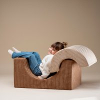 Trio de Poufs Rainbow en velours côtelé - Toffee