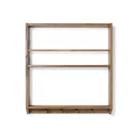 Etagère Livres et Patères Eli - Chêne fumé