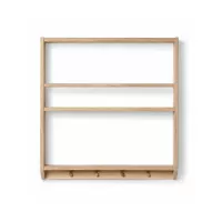 Etagère Livres et Patères Eli - Chêne