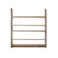 Etagère Livres Patères Plate Eli - Chêne fumé