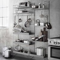 Etagère en métal grands rebords - Gris