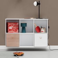 Étagère murale Wood horizontale 5 x 1 - Blanc