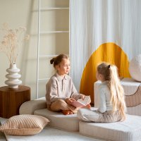 Fauteuil Flip convertible en velours côtelé - Ecru