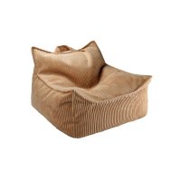 Fauteuil Pouf Ottoman en velours côtelé - Toffee