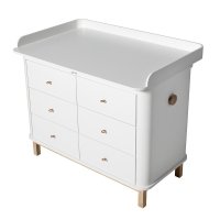 Grand plan à langer Wood - Blanc