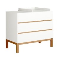 Commode à langer 3 tiroirs Indigo - Blanc