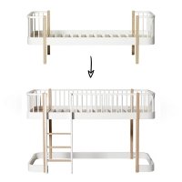 Kit 041724 Lit Mezzanine Wood en lit Superposé blc/chêne +  frais de port