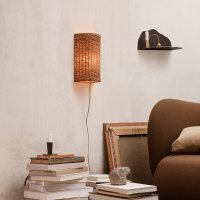 Lampe applique Dou en rotin