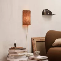 Lampe applique Dou en rotin
