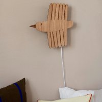 Lampe applique Oiseau - Chêne huilé
