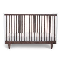 Lit bébé évolutif Rhea - Blanc/Noyer