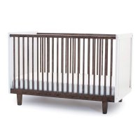 Lit bébé évolutif Rhea - Blanc/Noyer