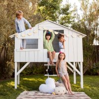 Lit enfant mi-hauteur échelle inclinée Popsicle - Chêne/Kiwi Flexa Popsicle  pour chambre enfant - Les Enfants du Design