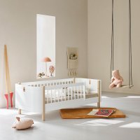 Lit junior Wood Mini+ - Blanc/Chêne