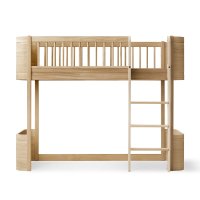 Lit junior mezzanine mi-haut Mini+ Wood - Chêne